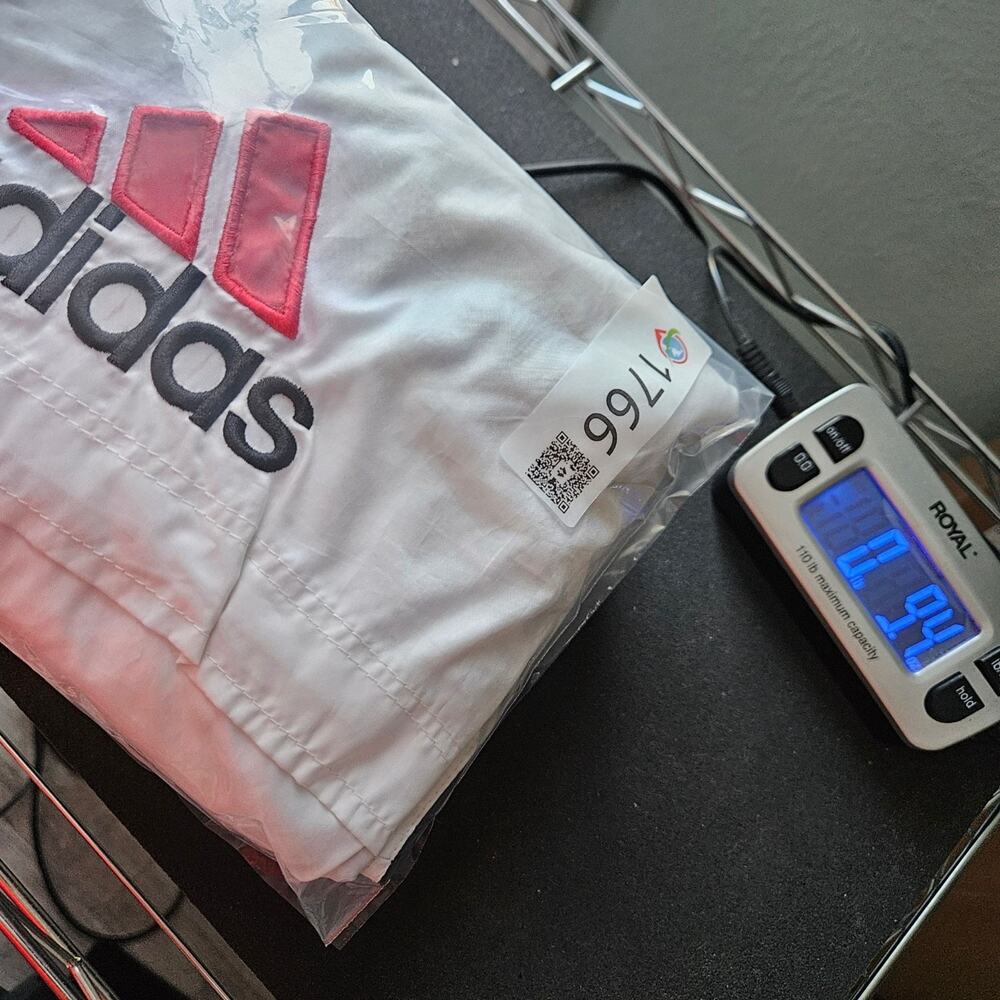 Vintage Adidas‎ Windbreaker Jacket Hooded 90s Colorblock White Black Red Size L - Picture 15 of 16